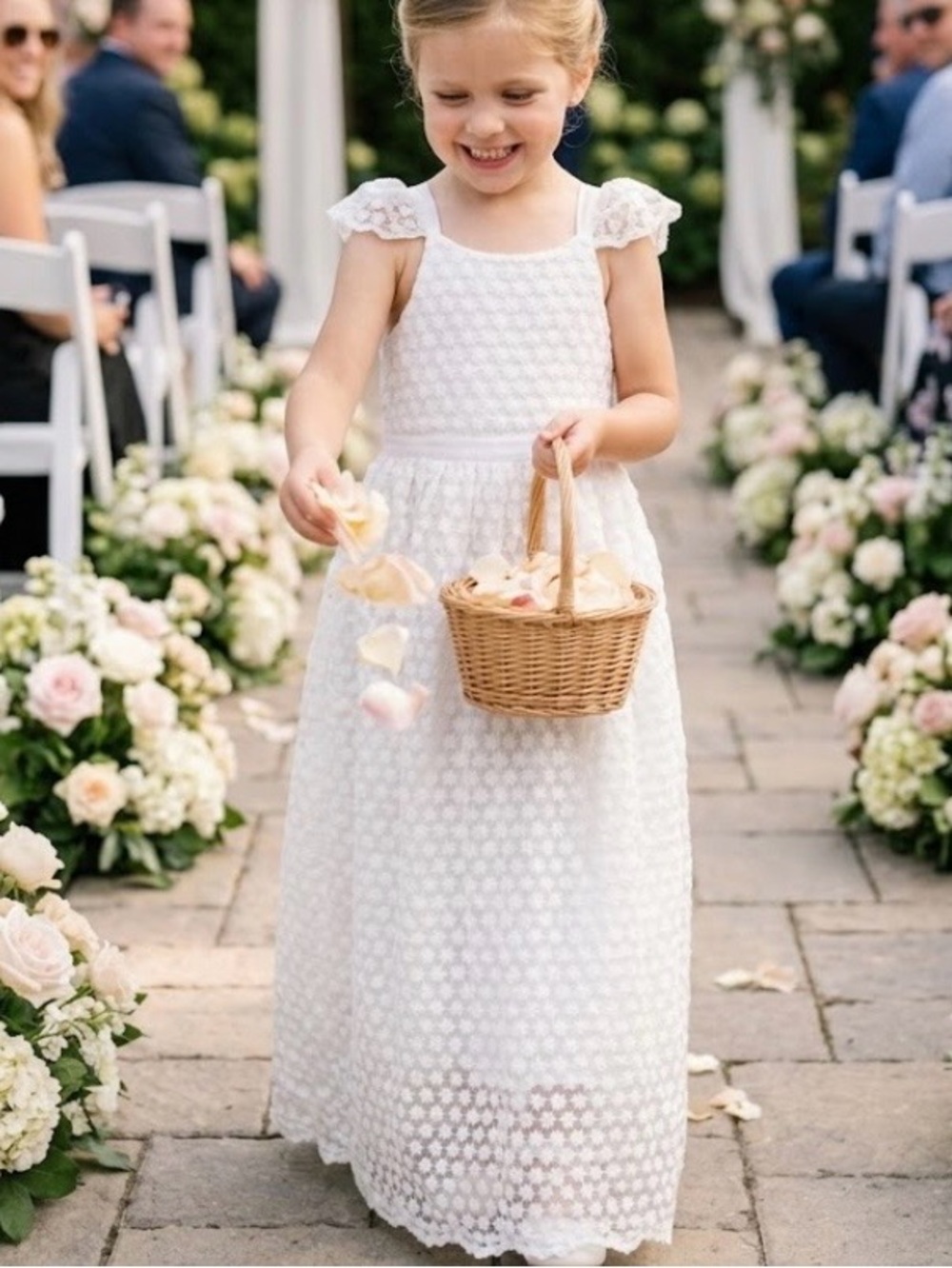 NWOT Show Me Your MuMu White Girls' Lace Overlay Formal Dress